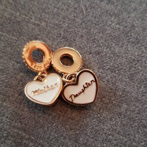 Pandora Mother and Daughter Hearts Dangle C